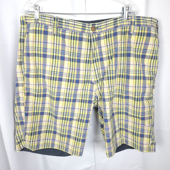 VTG Tailor Vintage Mens 42 Plaid Reversible Chinos Casual Cotton Shorts - Picture 1 of 8